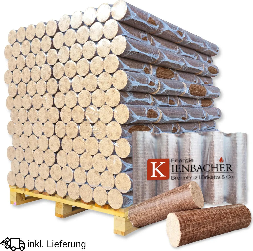 Nestro Hartholzbriketts Buche & Eiche 960 kg – Volle Palette | Brikettsdirekt