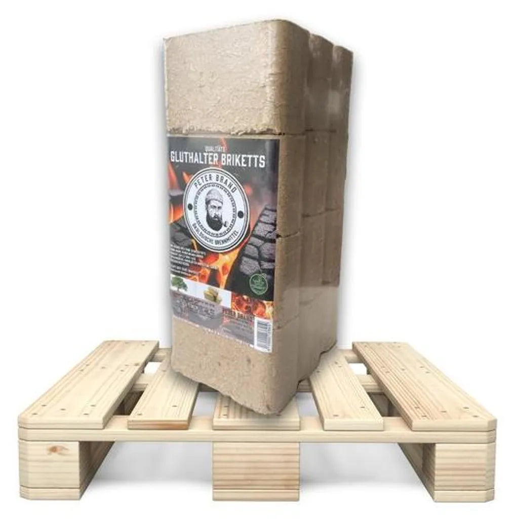 Peter Brand Gluthalter Hartholzbriketts 10 kg – Palette 960 kg | Brikettsdirekt
