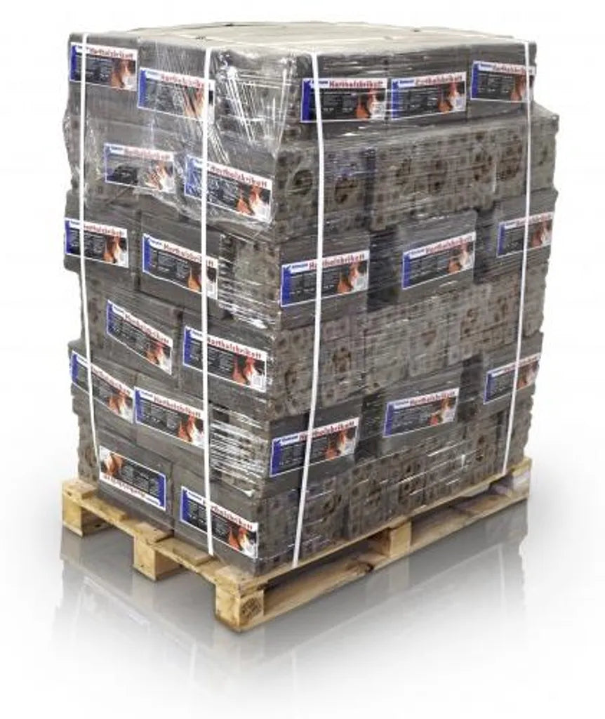 Hamann Hartholzbriketts 8-eckig 10 kg – Volle Palette 960 kg | Brikettsdirekt