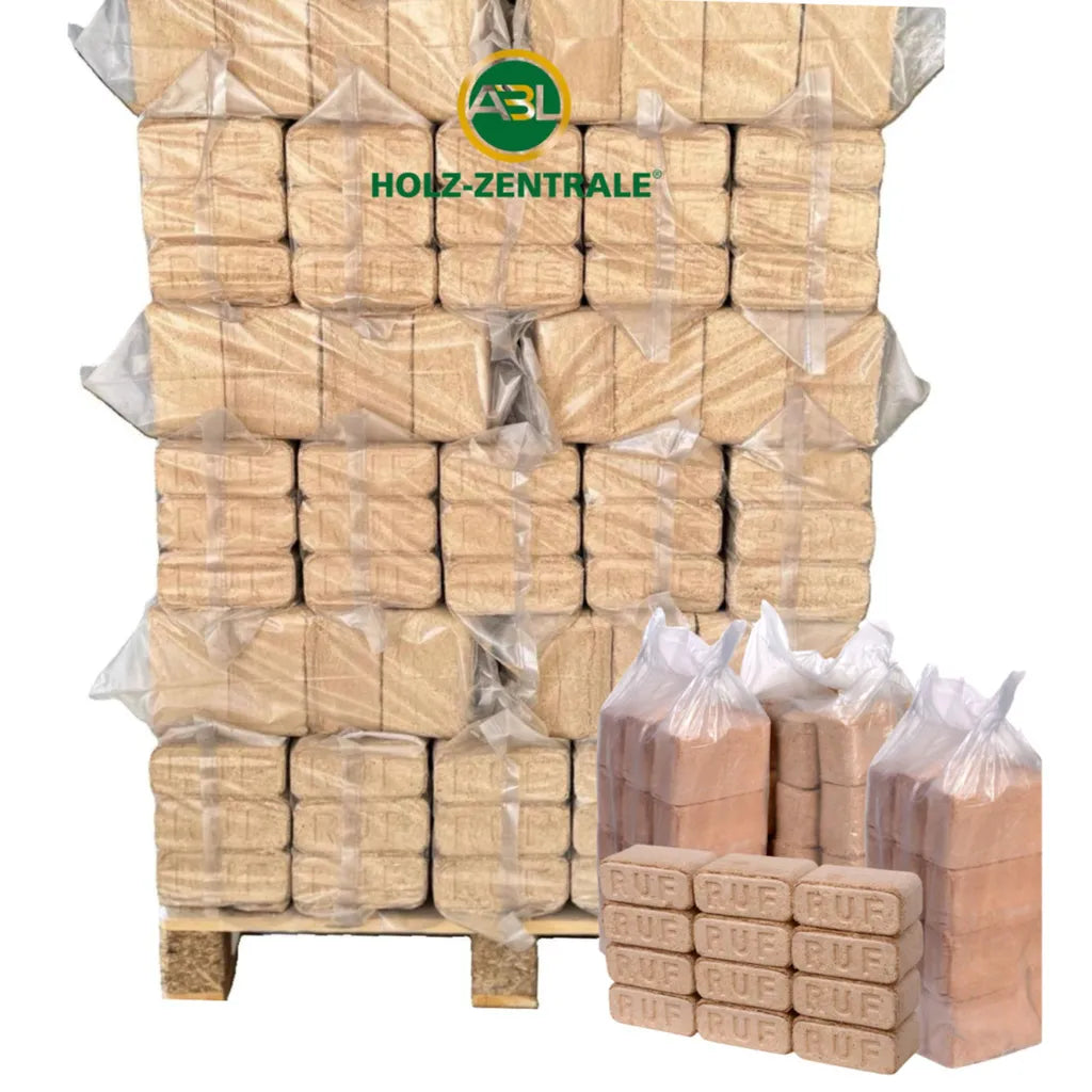 RUF Holzbriketts 100% Buche 10 kg – Palette 960 kg | Brikettsdirekt
